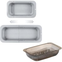 Erweiterbares Spülbeckensieb, lebensmittelechtes PP-Material, effiziente Ablauflöcher, schnell trocknender Geschirrkorb, leicht zu reinigen und Erweiterbares Spülbeckensieb, lebensmittelechtes PP-Material, effiziente Ablauflöcher, schnell trocknender Geschirrkorb, leicht zu reinigen und von ERSANDY