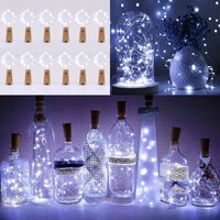 Flaschen-Lichterkette, 12 Stück, LED-Flaschenlichter, Flaschenlampen mit Batterie, 2 m, 20 Kupferdraht, Licht für Weihnachten, Party, Hochzeit, von ERSANDY
