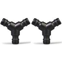 Ersandy - Kunststoff-Schlauchverteiler zum Aufstecken (3-Wege), Y-Stecker, Gartenschlauch-Anschluss, Y-Anschluss, 2 Stück von ERSANDY