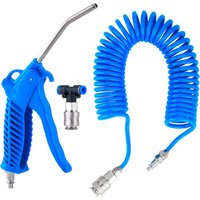 Ersandy - LKW-Blaspistole, pneumatische Blaspistole mit 5-Meter-Spiralschlauch, LKW-Luftpistolen-Reinigungsset mit T-Stecker (2 x 6 mm), blau von ERSANDY