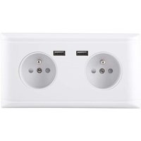 Ersandy - Multifunktionale USB-Steckdose, EU-Stecker, Wandsteckdose mit zwei USB-Anschlüssen zum Aufladen von Telefonen, 250 v von ERSANDY