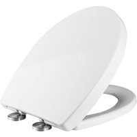 O-förmiger Toilettensitz, Toilettenschüssel mit Fallbremse, Toilettensitz mit Absenkautomatik, universeller weißer Toilettensitz 44 x 37 cm von ERSANDY