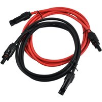 Ersandy - Solar-Photovoltaik-Verlängerungsleitung, Solarpanel-Verlängerungskabel mit MC4-Stecker, rot + schwarz, Paar, 14 awg, 3 m von ERSANDY