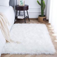 Ersandy - Teppich aus Schaffell-Imitat, 60 x 90 cm, Fleece-Teppich, flauschig, weich, Langhaar, dekoratives Stuhlkissen, Sofa-Matte (weiß, 60 x 90 cm) von ERSANDY
