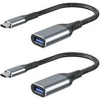 Ersandy - USB-C-auf-USB-A-Adapter [2er-Pack] USB-C-Stecker auf USB-A-Buchse 3.0 OTG-Kabel, schnelle Datenübertragung, kompatibel mit MacBook Pro von ERSANDY