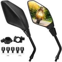 Ersandy - Universelle 7/8 Zoll 22 mm Lenker-Motorradspiegel mit E-Prüfzeichen, 10 mm und 8 mm Gewindebolzen im Lieferumfang enthalten, Ersandy - Universelle 7/8 Zoll 22 mm Lenker-Motorradspiegel mit E-Prüfzeichen, 10 mm und 8 mm Gewindebolzen im Lieferumfang enthalten, von ERSANDY
