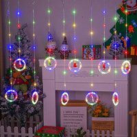 Weihnachts-Fensterlicht-Girlande, Weihnachtsdekoration für den Innenbereich, Weihnachtslichtvorhang, Weihnachtsaufhängung, LED-Girlande, von ERSANDY