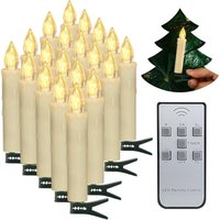 Weihnachtsbaumkerzen, 20 Stück, LED-Kerzen, flammenlose, batteriebetriebene Spitzkerzen mit Fernbedienung, Timer/abnehmbaren Clips/wasserdichten Weihnachtsbaumkerzen, 20 Stück, LED-Kerzen, flammenlose, batteriebetriebene Spitzkerzen mit Fernbedienung, Timer/abnehmbaren Clips/wasserdichten von ERSANDY