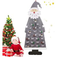 Weihnachtsmann-Kalender, Stoff-Adventskalender, 24 Filzsäckchen zum Befüllen von Weihnachten, Adventskalender, Weihnachtskalender, Weihnachtsmann-Kalender, Stoff-Adventskalender, 24 Filzsäckchen zum Befüllen von Weihnachten, Adventskalender, Weihnachtskalender, von ERSANDY