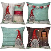 Weihnachtswichtel-Kissenbezüge, 45 x 45 cm, Set mit 4 Deko-Weihnachtskissenbezügen, Weihnachtsdekoration für Innenräume, Sofa, Schlafzimmer, Weihnachtswichtel-Kissenbezüge, 45 x 45 cm, Set mit 4 Deko-Weihnachtskissenbezügen, Weihnachtsdekoration für Innenräume, Sofa, Schlafzimmer, von ERSANDY