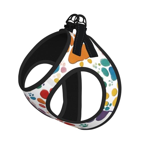 Footprint Prints Hundegeschirr mit Kunstdruck, verstellbar, für Spaziergänge, Welpen, Leinenclips, Haustiergeschirr, Trainingsweste Footprint Prints Hundegeschirr mit Kunstdruck, verstellbar, für Spaziergänge, Welpen, Leinenclips, Haustiergeschirr, Trainingsweste von ERSDWRE