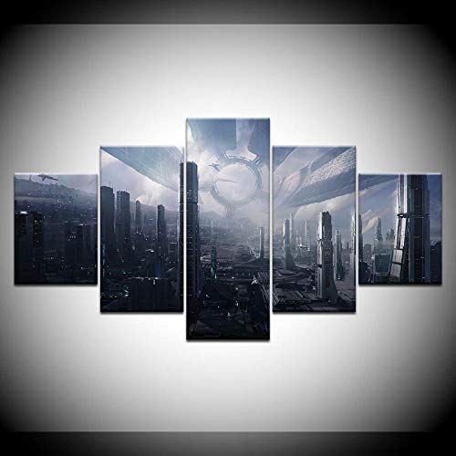 Citadel Mass Effect 5 Stück Wallpapers Moderne Modulare Plakatkunst Leinwandmalerei Für Wohnzimmer Home Decor(Gerahmt) von ERSHA
