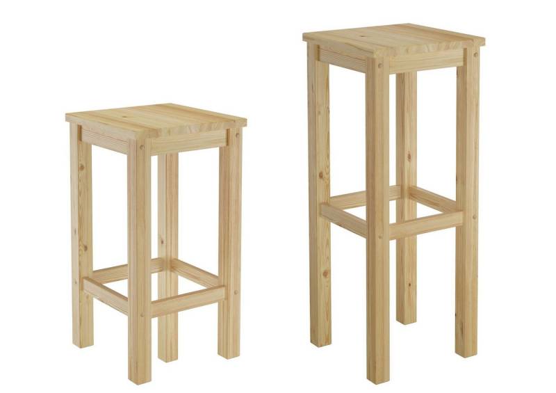 ERST-HOLZ Arbeitshocker Barhocker Kiefer Massivholz Tresenhocker Wählbar in 60 oder 80 von ERST-HOLZ