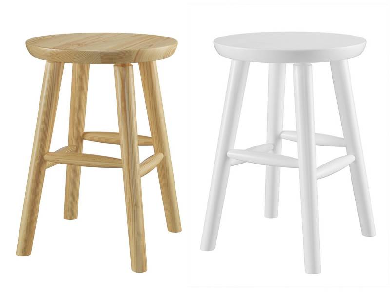 ERST-HOLZ Arbeitshocker Runder Holz-Hocker als Beistelltisch oder Blumenhocker aus Kiefer von ERST-HOLZ