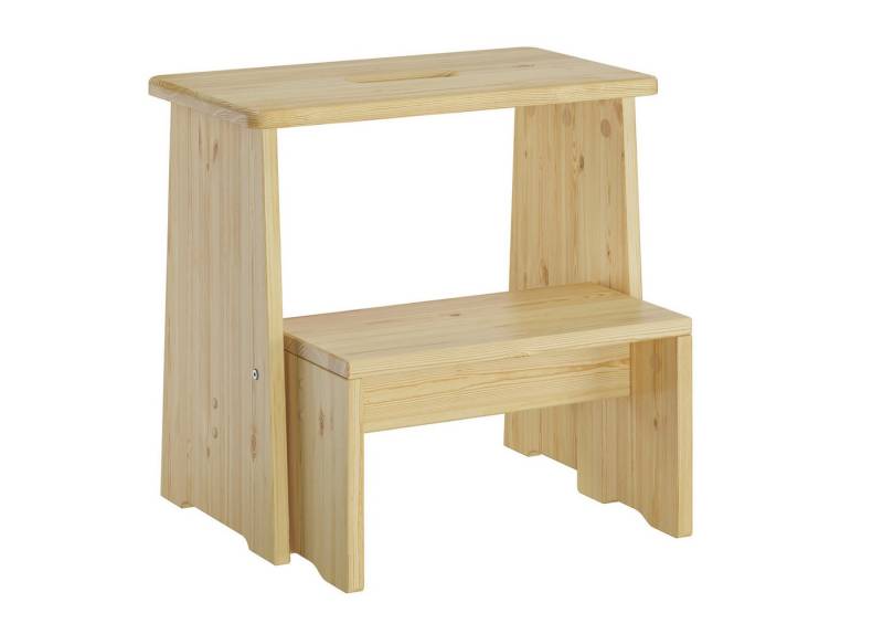 ERST-HOLZ Arbeitshocker Stufenhocker Klapphocker Tritthocker Klappbar Kiefer Natur oder Weiß von ERST-HOLZ