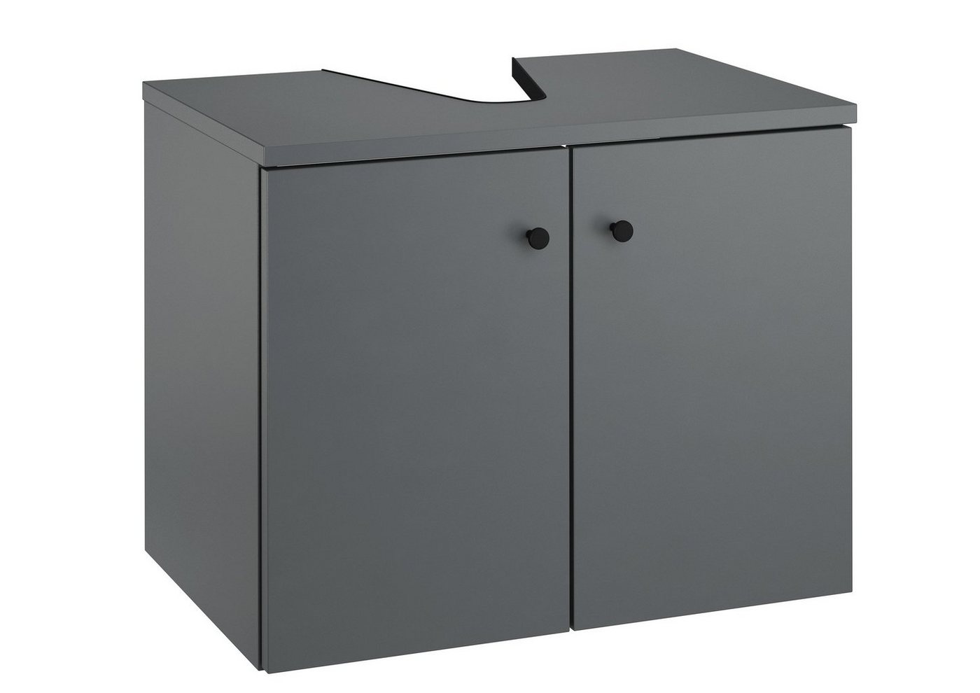 ERST-HOLZ Badezimmerspiegelschrank Unterschrank Waschtisch Grau Wandmontage oder Stehend (Unterschrank ohne Füße) von ERST-HOLZ
