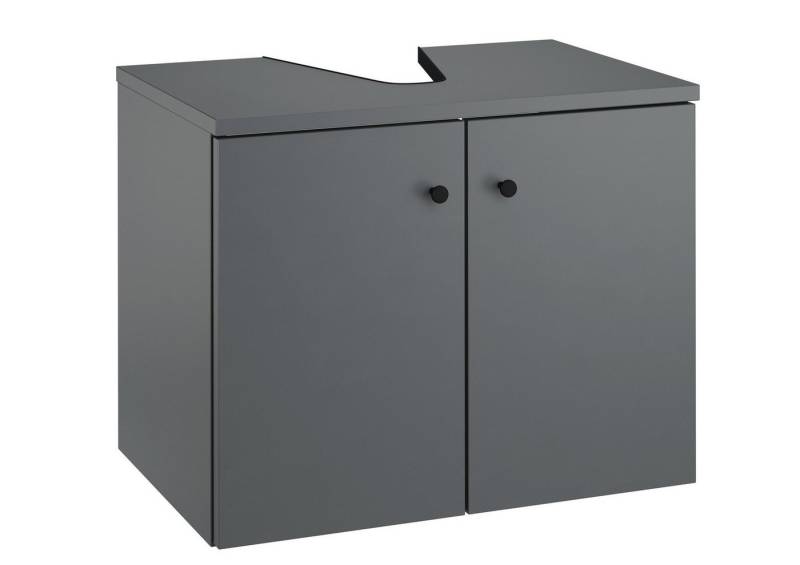 ERST-HOLZ Badezimmerspiegelschrank Unterschrank Waschtisch Grau Wandmontage oder Stehend (Unterschrank ohne Füße) von ERST-HOLZ