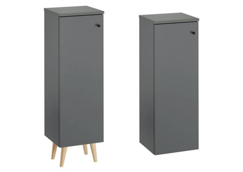 ERST-HOLZ Badmöbel-Set Badschrank Grau Wandmontage oder stehend, (Schrank mit Füße) von ERST-HOLZ