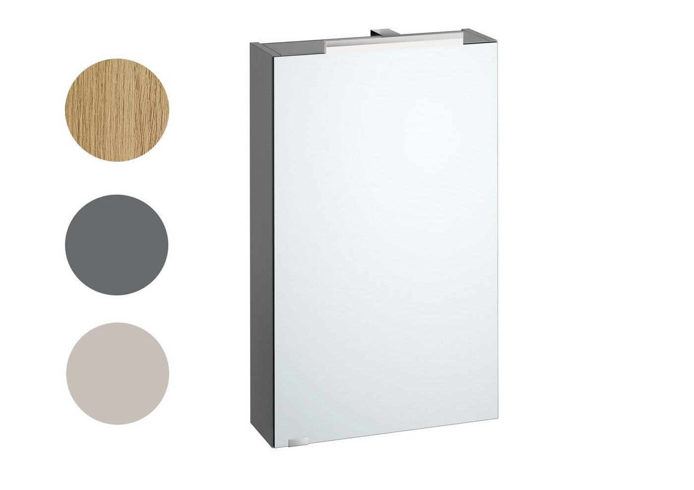 ERST-HOLZ Badmöbel-Set Badschrank Spiegelschrank mit Licht und Steckdose in 3 Farbvarianten von ERST-HOLZ