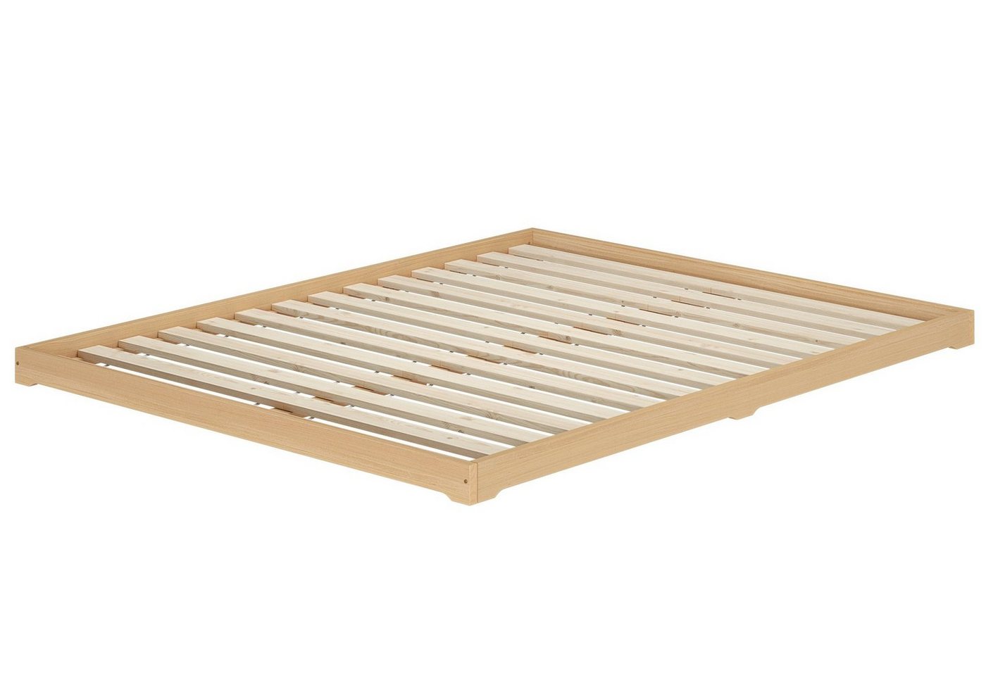 ERST-HOLZ Bett Breites Bodenbett Doppelbett Buche massiv 200x200, Buchefarblos lackiert von ERST-HOLZ