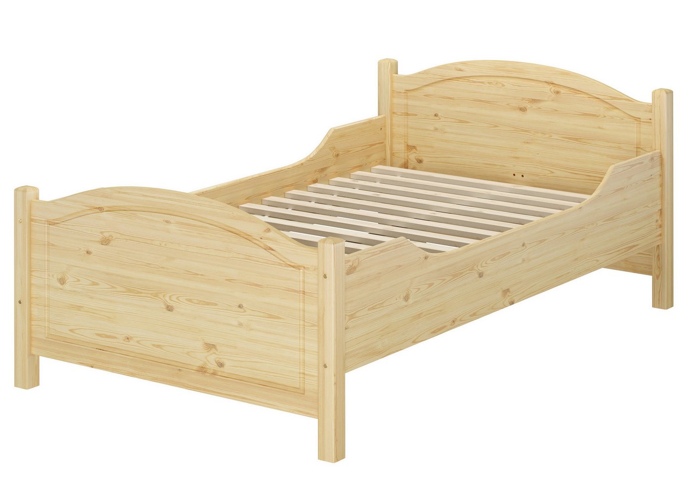 ERST-HOLZ Bett Breites Einzelbett Kiefer Massiv 120 x 200 mit Rost, Kieferfarblos lackiert ERST-HOLZ Bett Breites Einzelbett Kiefer Massiv 120 x 200 mit Rost, Kieferfarblos lackiert von ERST-HOLZ