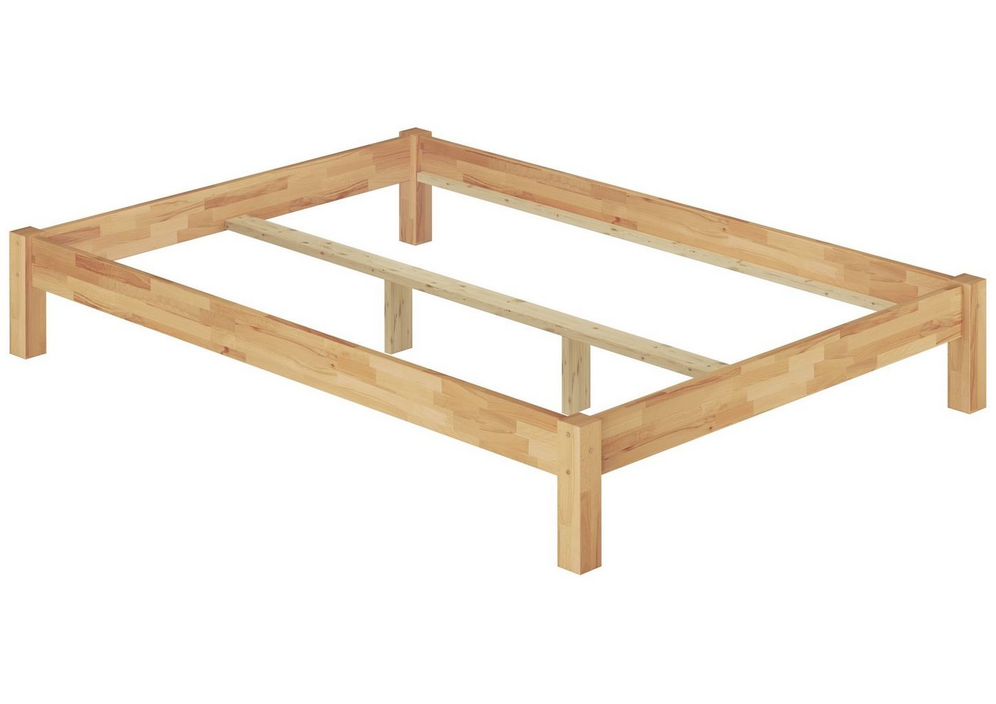 ERST-HOLZ Bett Doppelbett 140x200 Buche natur ohne Rollrost, Buchefarblos lackiert von ERST-HOLZ