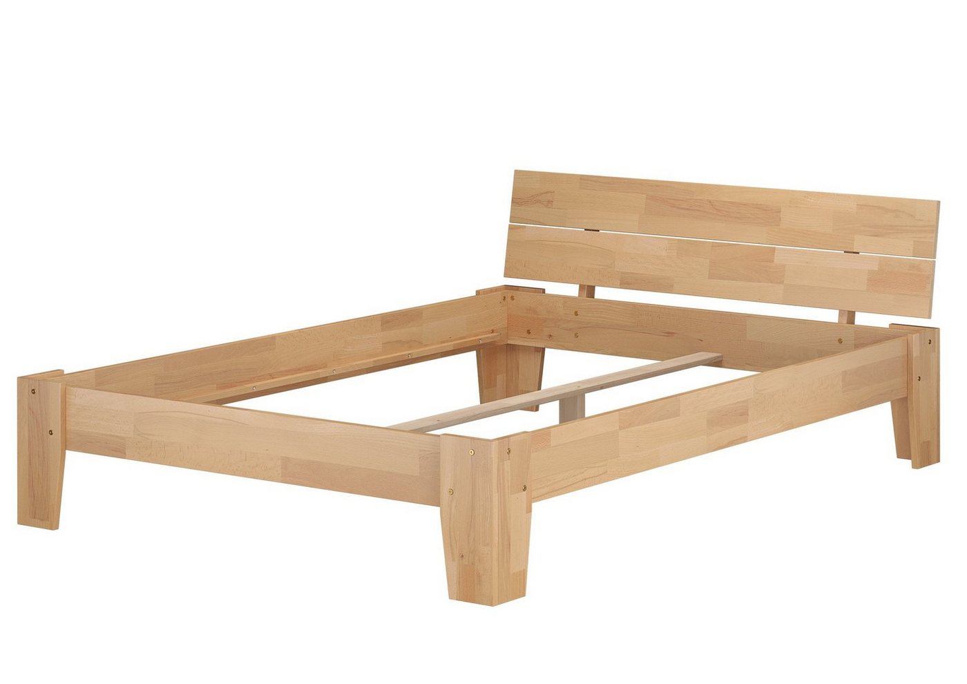 ERST-HOLZ Bett Doppelbett Bettrahmen Buche massiv Futonbett 140x200, Buchegeölt von ERST-HOLZ