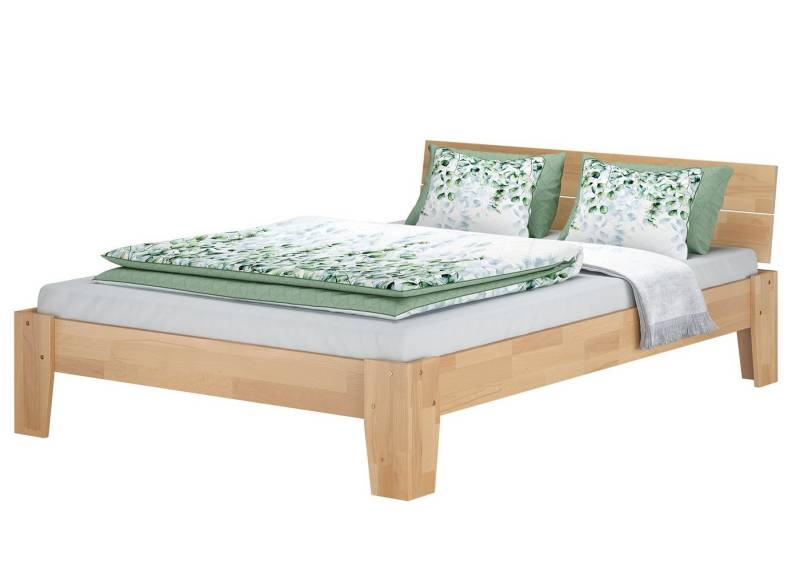 ERST-HOLZ Bett Doppelbett Bettrahmen Buche massiv Futonbett 140x200, Buchegeölt von ERST-HOLZ