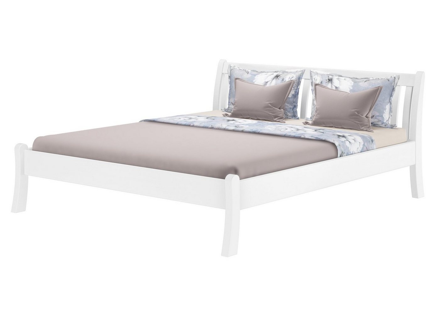 ERST-HOLZ Bett Doppelbett hohe Sitzkante Kiefer weiß 180x200 cm, Kieferwaschweiß von ERST-HOLZ