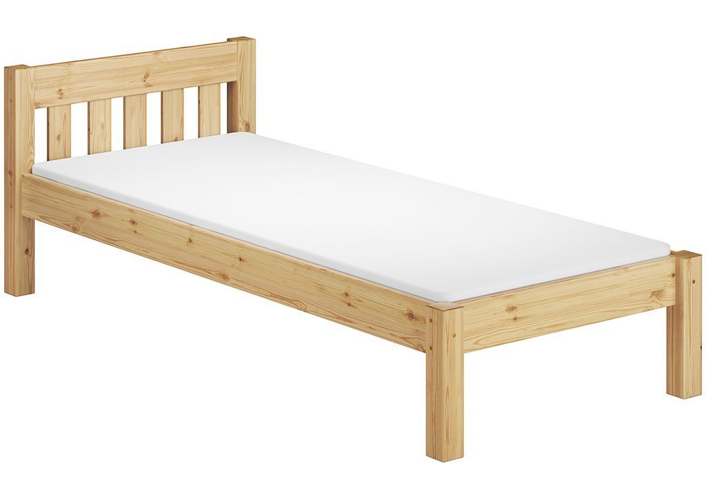ERST-HOLZ Bett Einzelbett Massivholz Kiefer 100 x 200 mit Rost und Matratze, Kieferfarblos lackiert ERST-HOLZ Bett Einzelbett Massivholz Kiefer 100 x 200 mit Rost und Matratze, Kieferfarblos lackiert von ERST-HOLZ