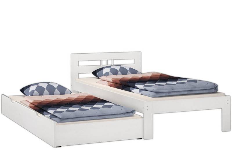 ERST-HOLZ Bett Futonbett Bettrahmen Einzelbett Kiefer Massivholzbett Weiß 100 x 200, Kieferwaschweiß ERST-HOLZ Bett Futonbett Bettrahmen Einzelbett Kiefer Massivholzbett Weiß 100 x 200, Kieferwaschweiß von ERST-HOLZ