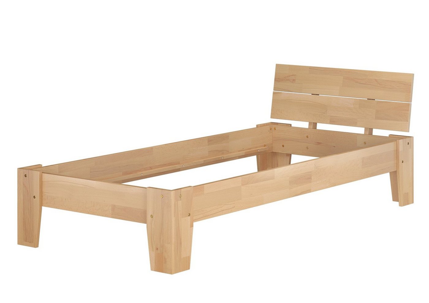 ERST-HOLZ Bett Einzelbett Gästebett Bettrahmen Futonbett Buche massiv 100x200, Buchegeölt von ERST-HOLZ