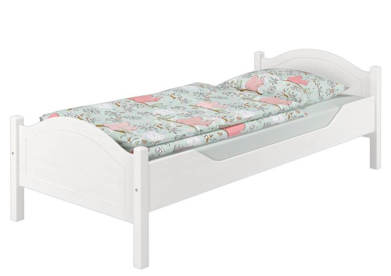 ERST-HOLZ Bett Einzelbett für Jugendliche oder Erwachsene Kiefer Weiß, Kieferwaschweiß von ERST-HOLZ