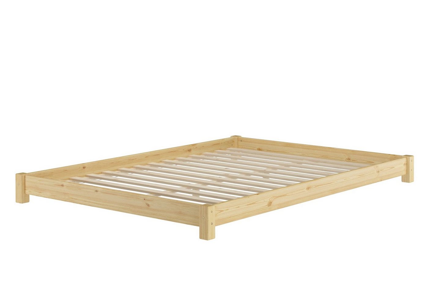 ERST-HOLZ Futonbett Flaches Futon-Doppelbett Bodenbett 160 x 200 cm Kiefer Massivholz, Kieferfarblos lackiert ERST-HOLZ Futonbett Flaches Futon-Doppelbett Bodenbett 160 x 200 cm Kiefer Massivholz, Kieferfarblos lackiert von ERST-HOLZ