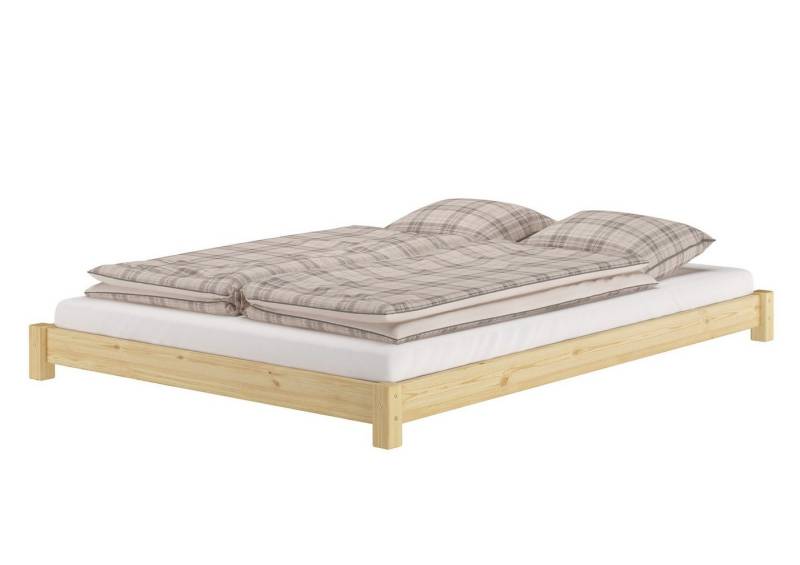 ERST-HOLZ Futonbett Flaches Futon-Doppelbett Bodenbett 160 x 200 cm Kiefer Massivholz, Kieferfarblos lackiert ERST-HOLZ Futonbett Flaches Futon-Doppelbett Bodenbett 160 x 200 cm Kiefer Massivholz, Kieferfarblos lackiert von ERST-HOLZ