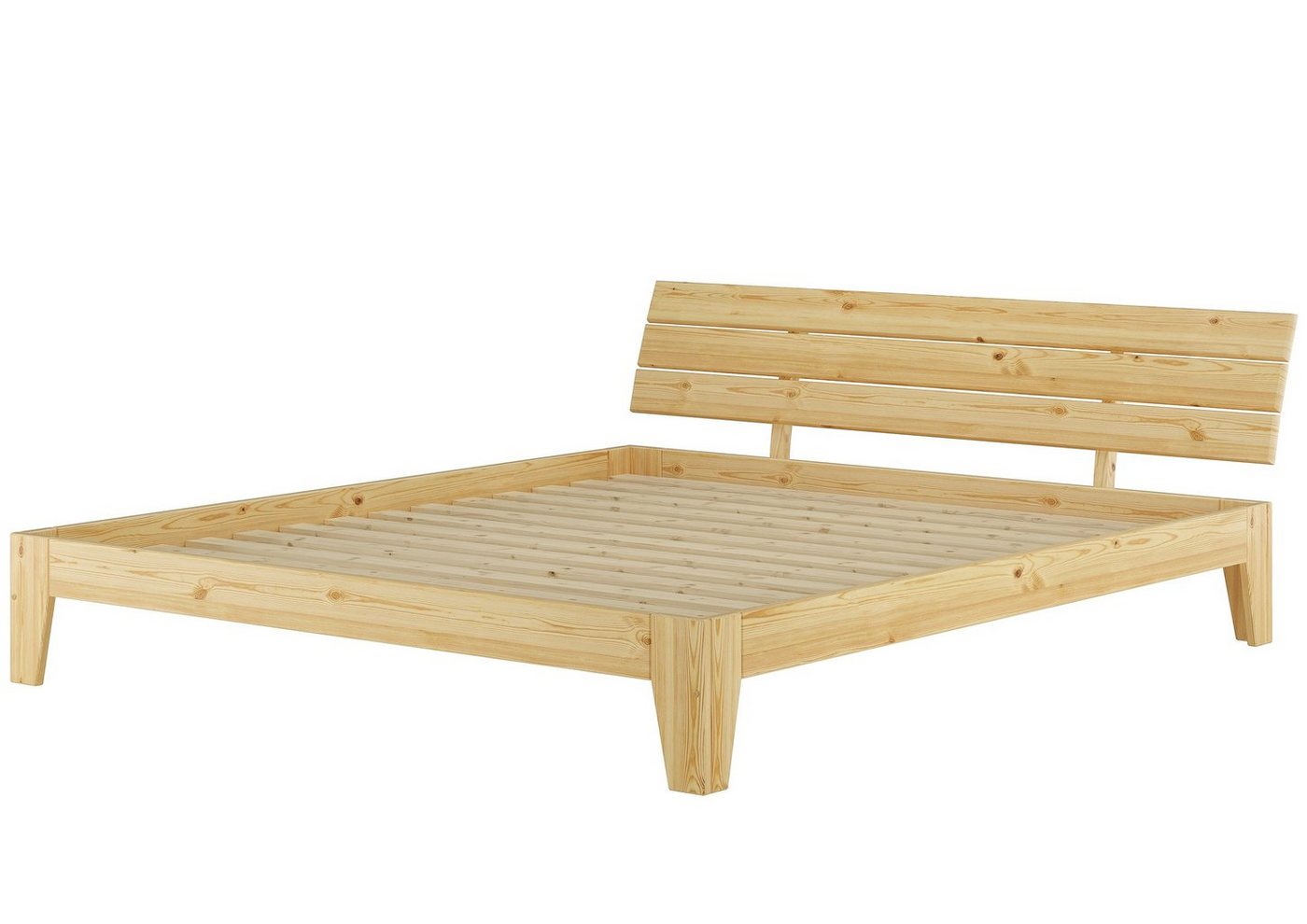 ERST-HOLZ Bett Ehebett 180x200 Kiefer natur mit 2 Rollrosten, Kieferfarblos lackiert von ERST-HOLZ