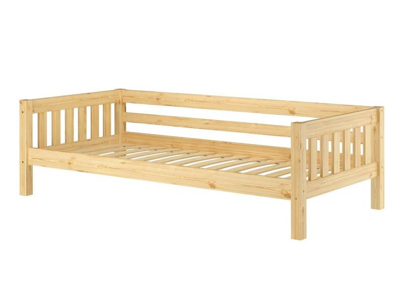 ERST-HOLZ Bett Gemütliches Kinderbett mit Dreiseitiger Sicherung 90 x 200 cm Kiefer, Kieferfarblos lackiert ERST-HOLZ Bett Gemütliches Kinderbett mit Dreiseitiger Sicherung 90 x 200 cm Kiefer, Kieferfarblos lackiert von ERST-HOLZ
