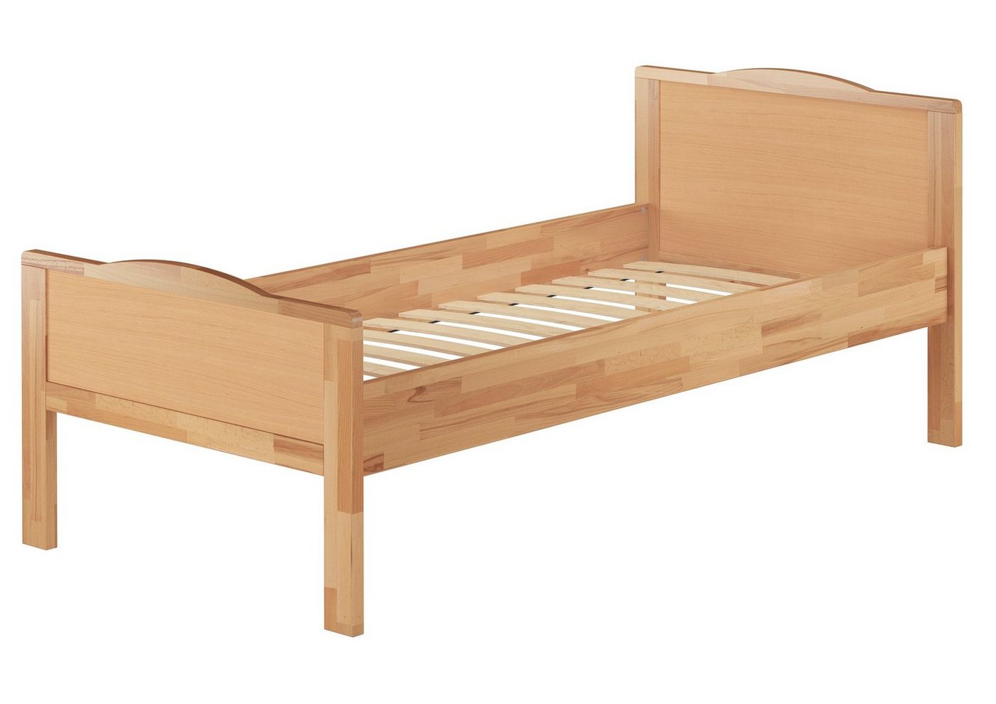 ERST-HOLZ Bett Höheres Seniorenbett 100x200 Buche mit Federleisten, Buchefarblos lackiert von ERST-HOLZ