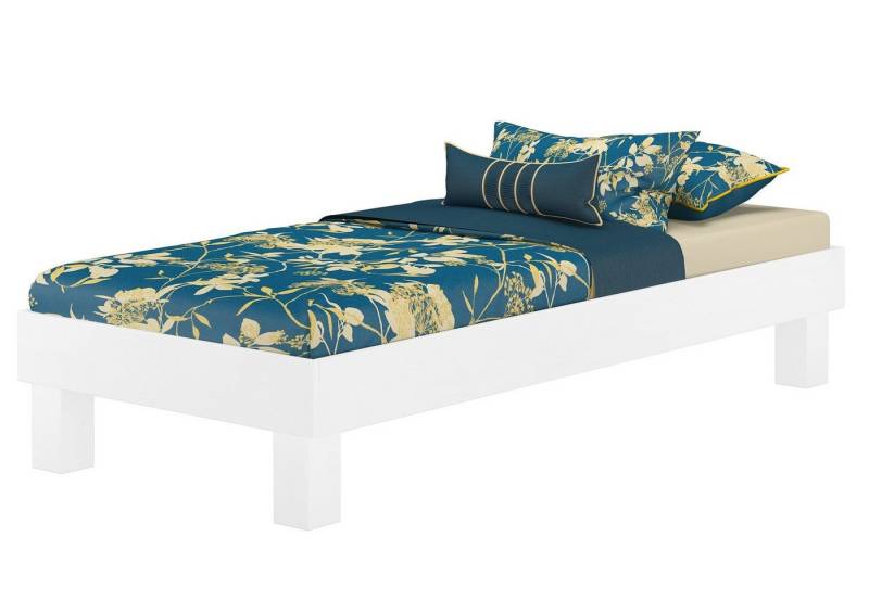 ERST-HOLZ Bett Bettrahmen Gästebett Futonbett Buche Massiv 100 x 200, Buchewaschweiß von ERST-HOLZ