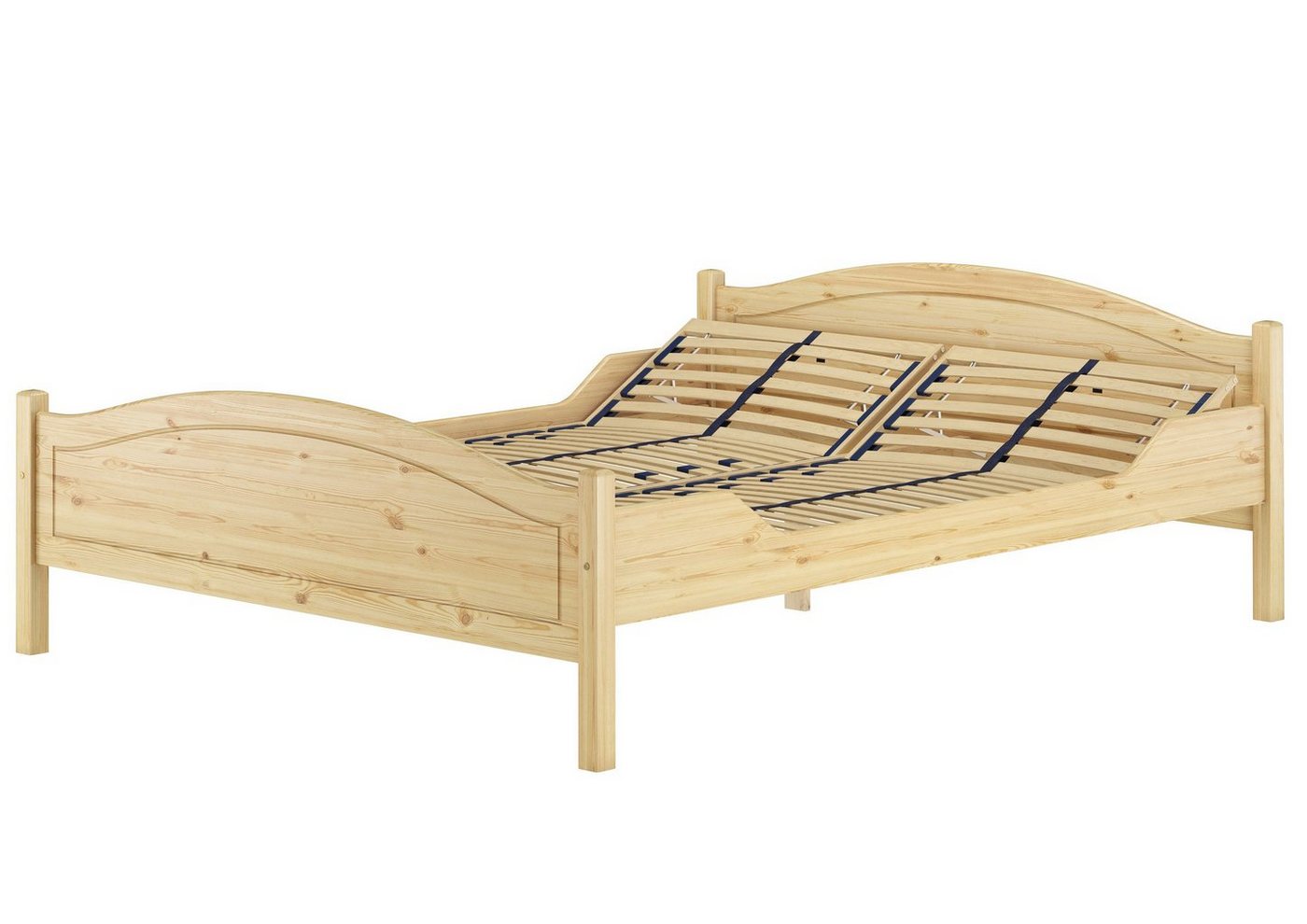 ERST-HOLZ Bett Massivholzbett 160x200 Doppelbett Kiefer, Kieferfarblos lackiert von ERST-HOLZ