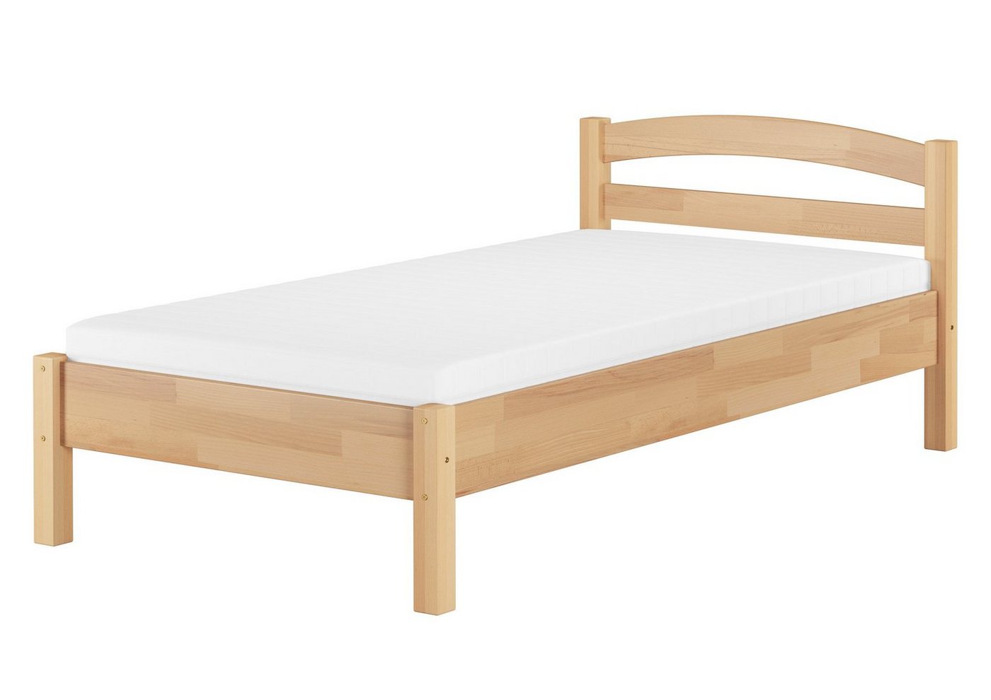 ERST-HOLZ Bett Einzelbett-Set mit Rost und Matratze 100x200 Buche, Buchefarblos lackiert von ERST-HOLZ