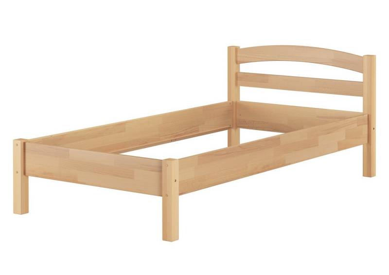 ERST-HOLZ Bett Einzelbett 90x200 Bettgestell aus Buchenholz, Buchefarblos lackiert von ERST-HOLZ