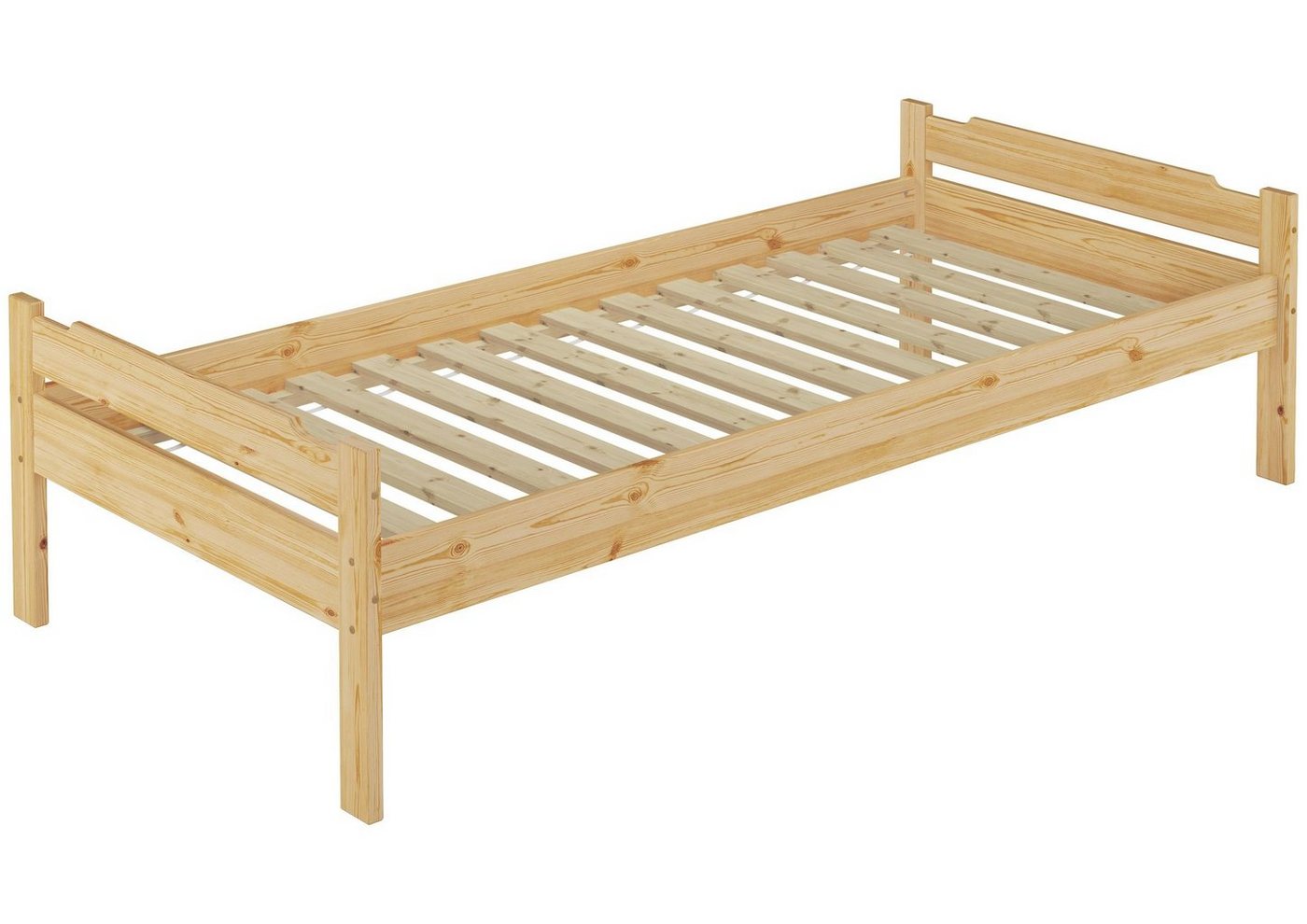 ERST-HOLZ Bett Massivholzbett Kiefer natur 90x200 Einzelbett Jugendbett Rollrost Matratze Bettzeug 60.31-09 MB, Massivholzbett Kiefer natur 90x200 Einzelbett Jugendbett Rollrost Matratze Bettzeug 60.31-09 MB von ERST-HOLZ