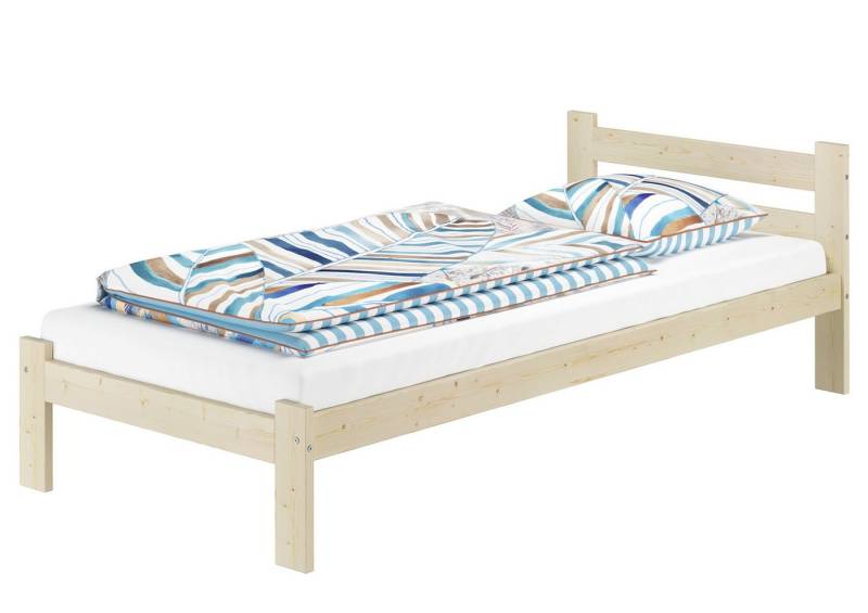 ERST-HOLZ Bett Massivhozbett Gästebett Einzelbett 90 x 200 Fichte lackiert, Fichtefarblos lackiert von ERST-HOLZ