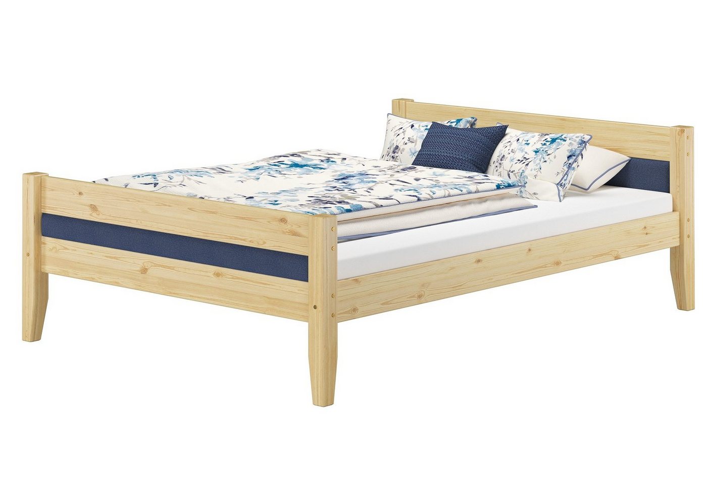 ERST-HOLZ Bett Polsterbett Kiefer Doppelbett 140 x 200 Polsterfarbe Wählbar, Kieferfarblos lackiert ERST-HOLZ Bett Polsterbett Kiefer Doppelbett 140 x 200 Polsterfarbe Wählbar, Kieferfarblos lackiert von ERST-HOLZ
