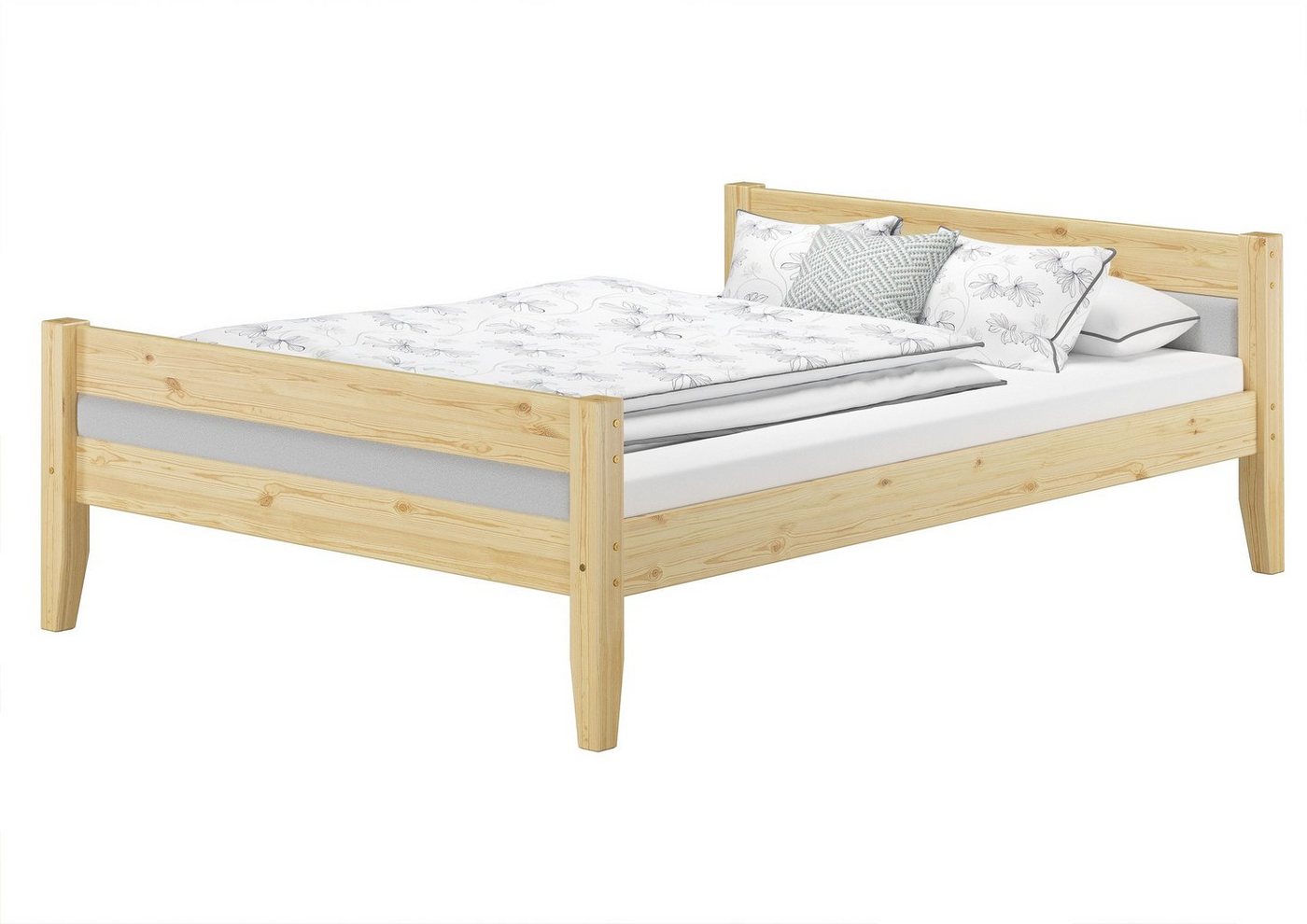 ERST-HOLZ Bett Polsterbett Kiefer Doppelbett 140 x 200 Polsterfarbe Wählbar, Kieferfarblos lackiert ERST-HOLZ Bett Polsterbett Kiefer Doppelbett 140 x 200 Polsterfarbe Wählbar, Kieferfarblos lackiert von ERST-HOLZ