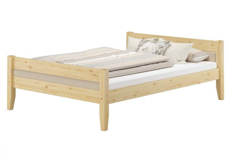 ERST-HOLZ Futonbett Polsterbett Kiefer Doppelbett 140 x 200 cm Polsterfarbe Wählbar, Kieferfarblos lackiert von ERST-HOLZ