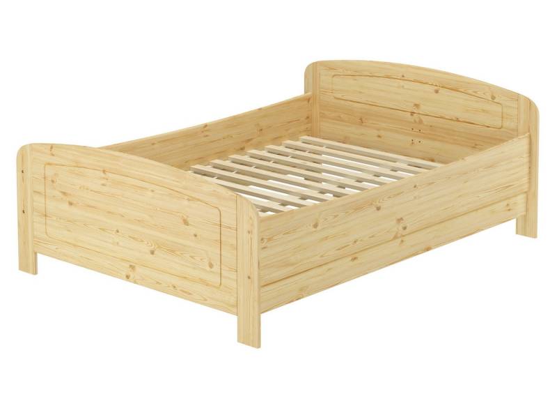 ERST-HOLZ Bett Seniorenbett Doppelbett Hohe Sitzkante Kiefer Natur Rollrost, Kieferfarblos lackiert von ERST-HOLZ