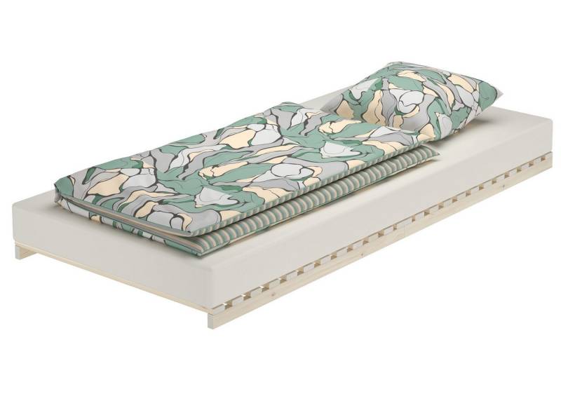 ERST-HOLZ Bett Überlanges Einzellbett Lattenrost 100 x 220 Fichte Tanne, Fichteunbehandelt von ERST-HOLZ