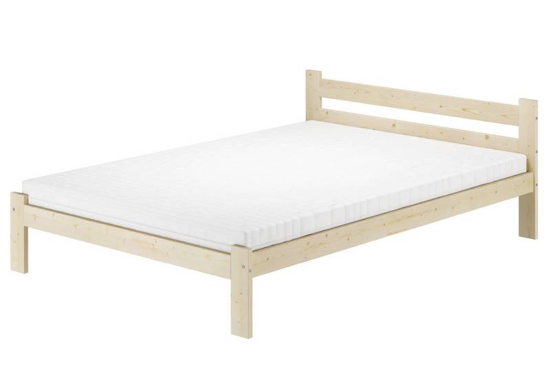 ERST-HOLZ Bett Zeitloses Massivholzbett Gästebett Ehebett 140 x 200 Fichte, Fichtefarblos lackiert von ERST-HOLZ